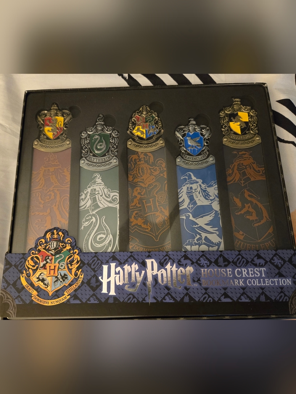 Harry Potter Noble Collection House Crest Metal Bookmark Box Set New NIB